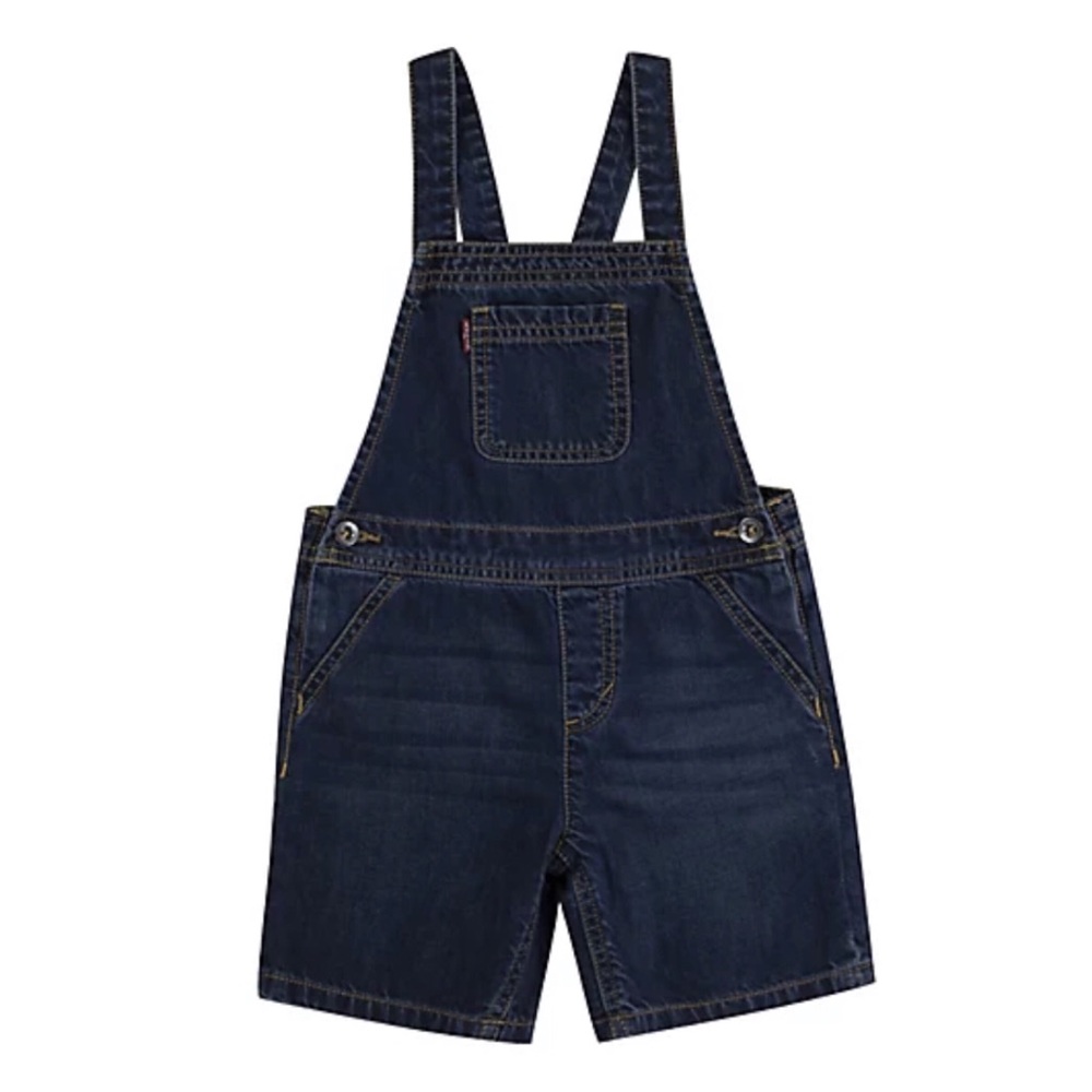 LEVI’S BABY DENIM OVERALL SHORTS SIZE 24 MONTHS - Picture 2 of 5